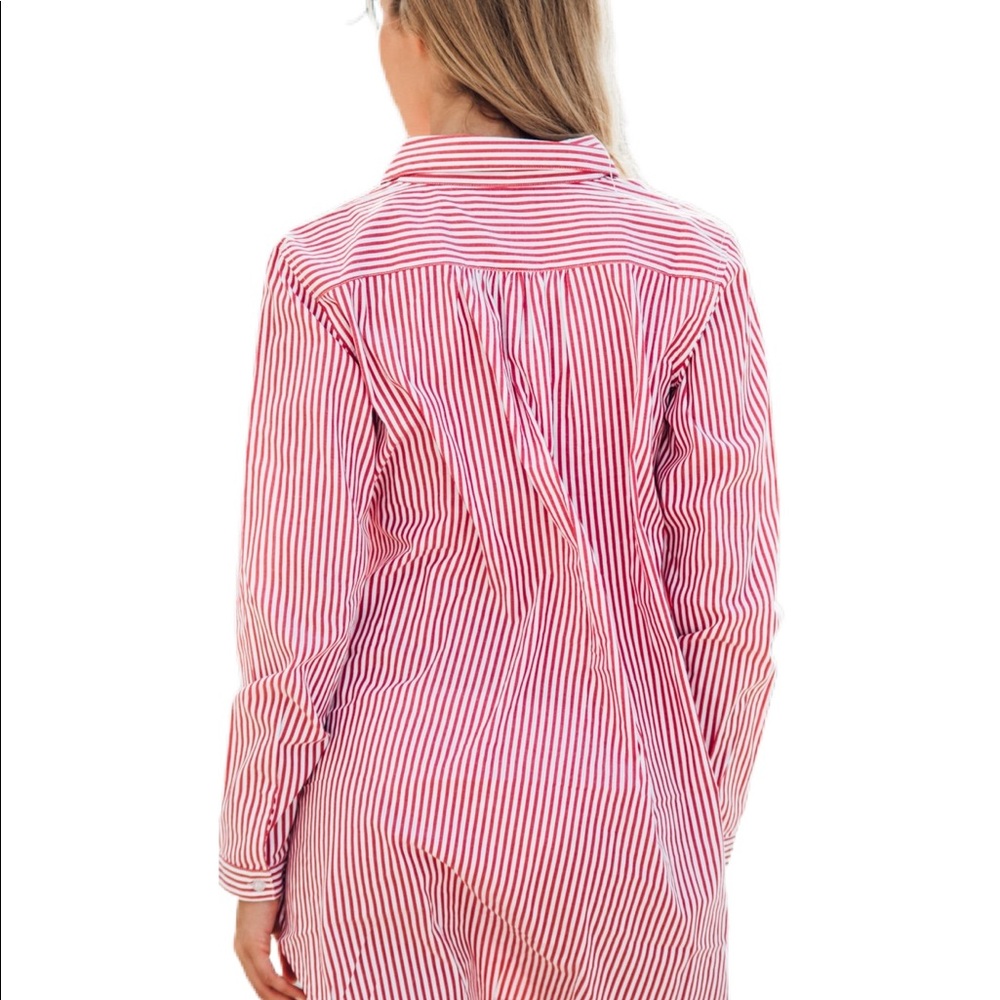 NWT💕Les Canebiers Pink Striped Summer Beach Tunic - Picture 2 of 5
